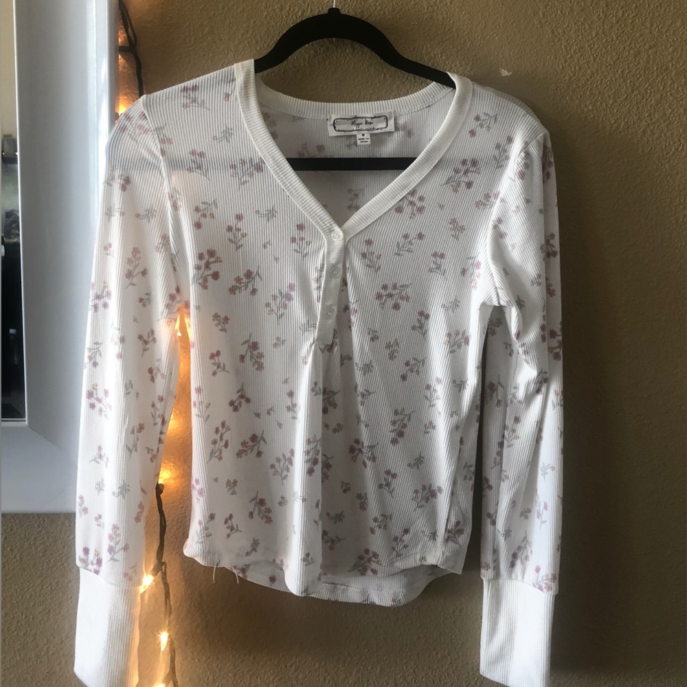 White Floral Hippie Rose Blouse
